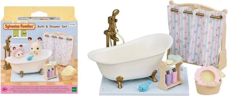 Sylvanian Families. Łazienka zestaw z wanną i prysznicem 5739 - tantis.pl