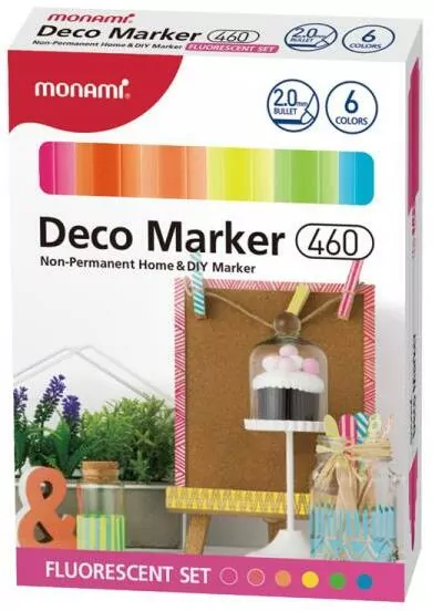 Markery dekoracyjne fluorescencyjne Deco Marker 6 kolorów końcówka B ASTRA - tantis.pl