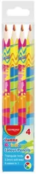 Kredki ołówkowe Jumbo. Tęczowe 4 sztuki