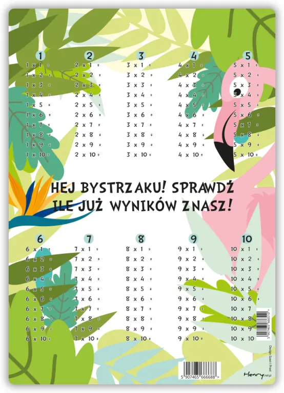 Dwustronna plansza/ściąga A4 Żyrafa - tantis.pl