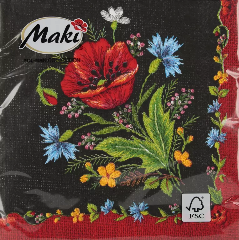 SERWETKA PAP 3W 330X330 MAKI HAFT CZAR PM OP20SZ - tantis.pl