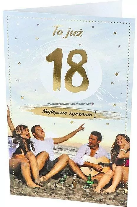 Kartka okolicznościowa. Urodziny 18 - tantis.pl