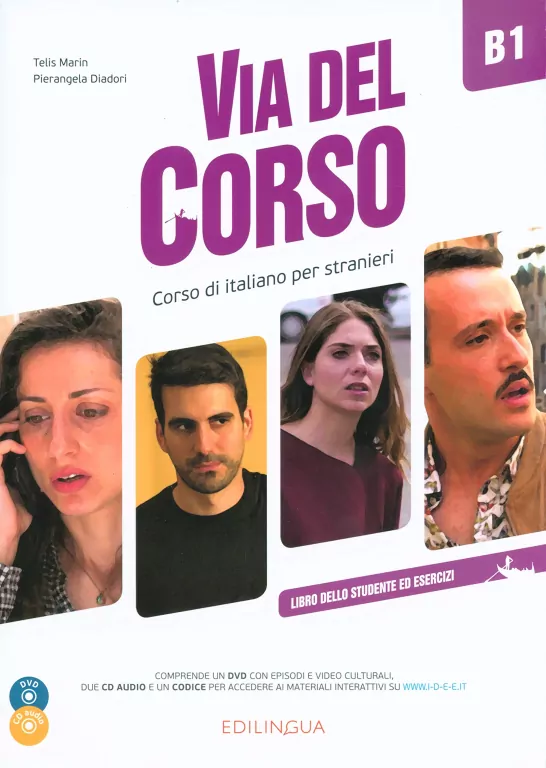 Via del Corso. B1. Libro dello studente ed esercizi + 2 CD + DVD - tantis.pl