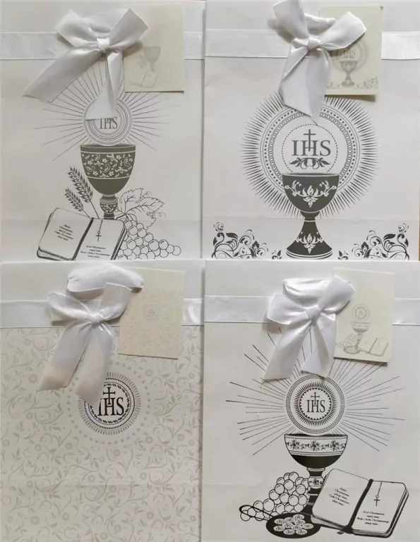 Torebka ozdobna z kokardą. Komunia - tantis.pl