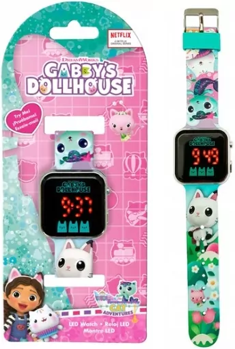 Zegarek LED z kalendarzem. Gabby's Dollhouse - tantis.pl