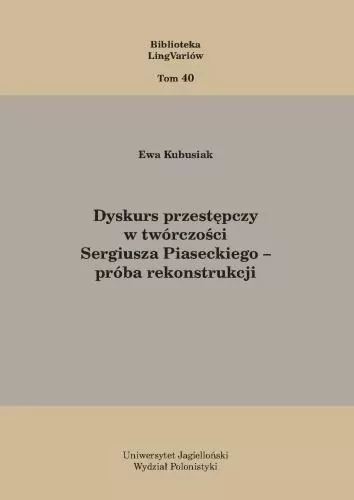 Dyskurs przestępczy w twórczości Sergiusza... - tantis.pl