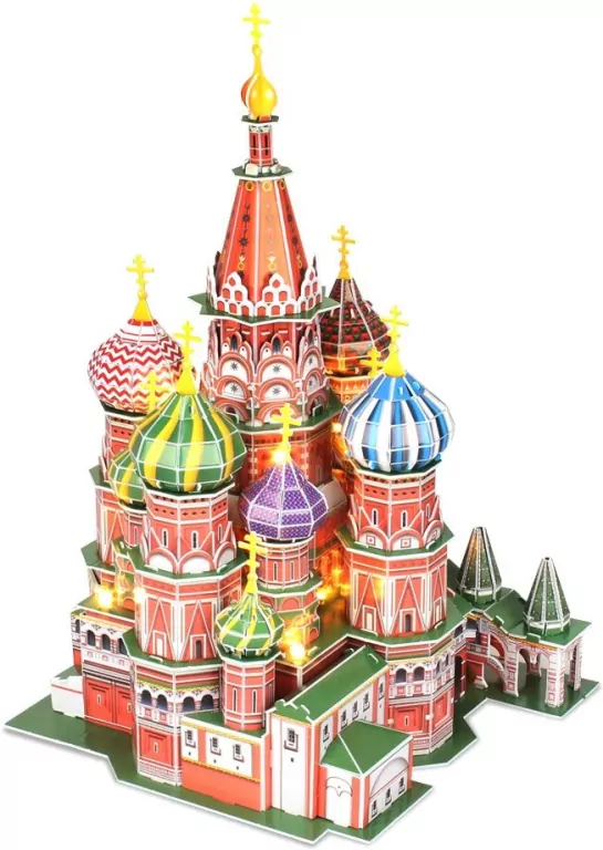 Puzzle 3D. Katedra Świętego Bazyla LED - tantis.pl
