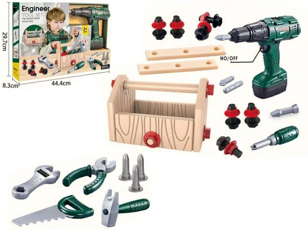 Zestaw narzędzi + wkrętarka 44,4x8,3x29,7cm - tantis.pl