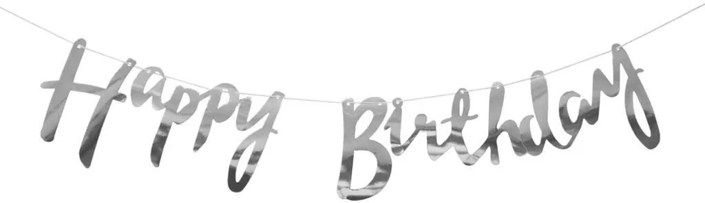 Girlanda Happy Birthday srebrna - tantis.pl