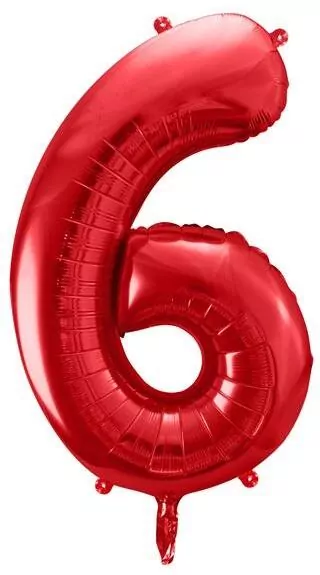 Balon foliowy 6 czerwony 86cm - tantis.pl