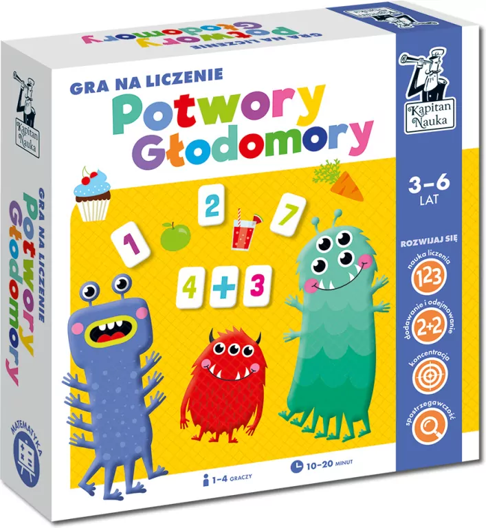 Potwory głodomory. Gra na liczenie. Kapitan Nauka - tantis.pl