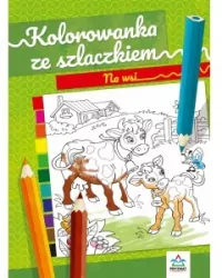 Na wsi. Kolorowanka ze szlaczkiem