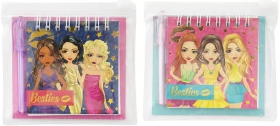 Mini notatnik 8x8 cm + długopis, mix