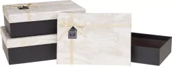 Pudełko prezentowe z kokardą marmur ROZETTE