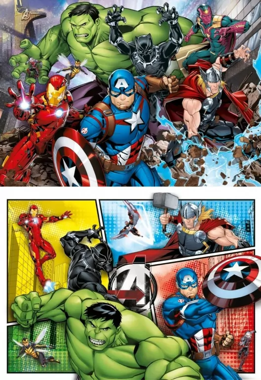 Clementoni. Puzzle 2x60. Super kolor. The Avengers - tantis.pl