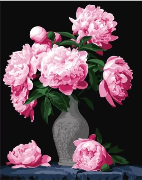 Malowanie po numerach - Bukiet piwonii 40x50cm - tantis.pl