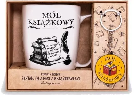 Zestaw kubek + brelok. Mól książkowy - tantis.pl