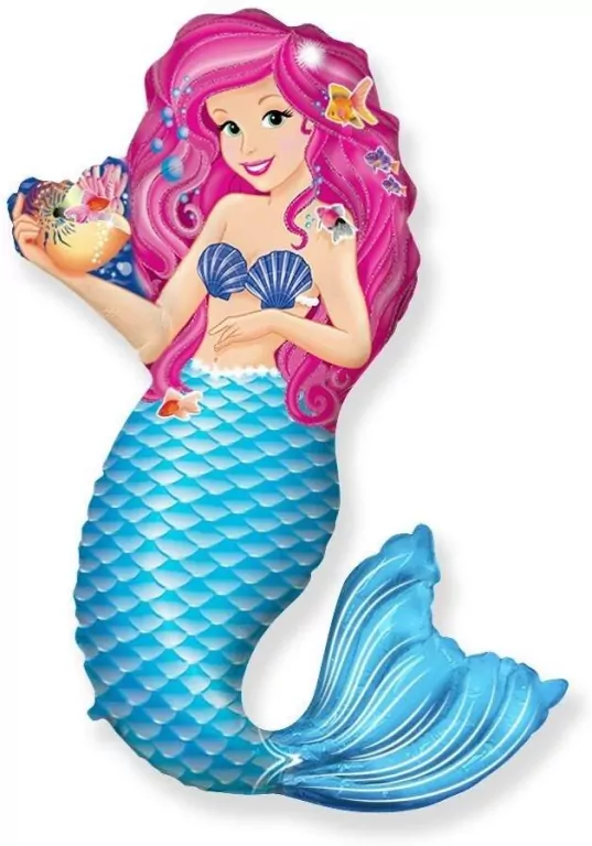 Balon foliowy 61cm Syrenka z muszlą - tantis.pl