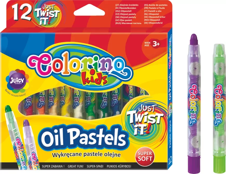Pastele colorino kids olejne wykręcane 12 kolorów - tantis.pl