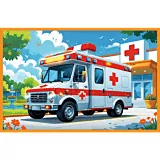 Puzzle 2x24. Wóz strażacki i karetka - tantis.pl