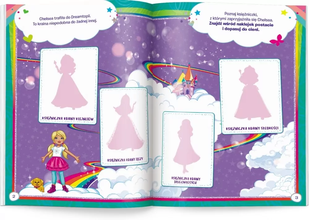 100 Brokatowych naklejek. Barbie dreamtopia - tantis.pl