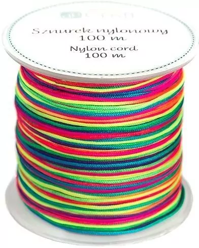 Sznurek nylonowy 0,8mm 100m tęczowy - tantis.pl