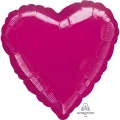 Balon foliowy metalik fuksja serce 43cm - tantis.pl
