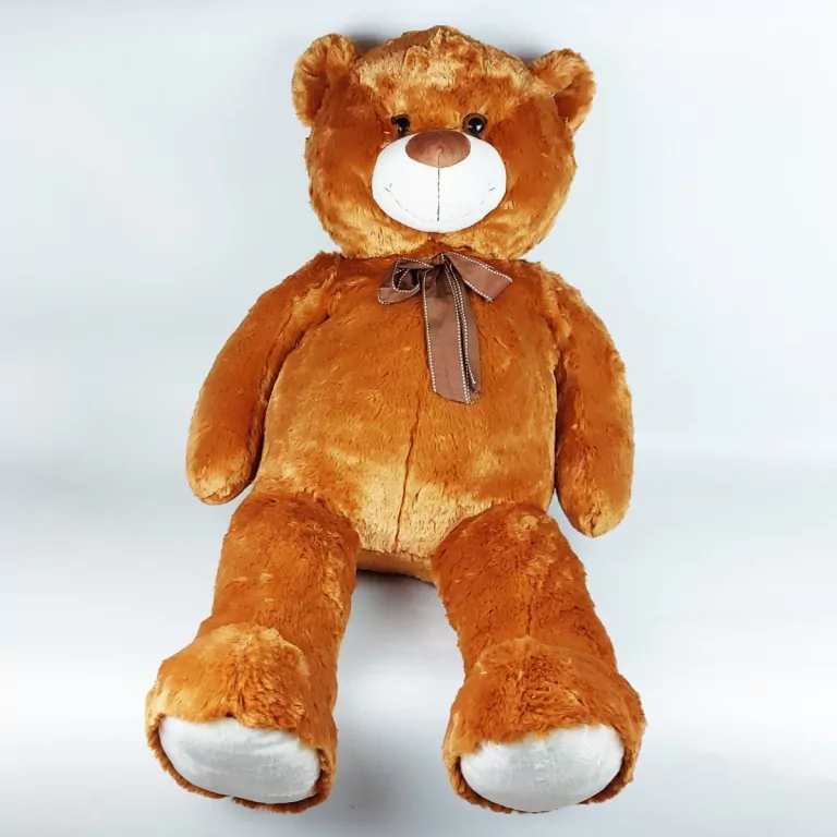 Miś pluszowy z kokardą 100cm brązowy - tantis.pl