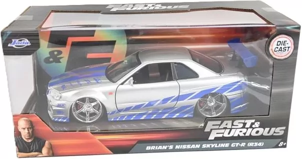 Jada F&F Nissan Skyline GTR silver 1:24 - tantis.pl