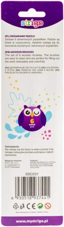 Pędzle drewniane 6 sztuk - tantis.pl
