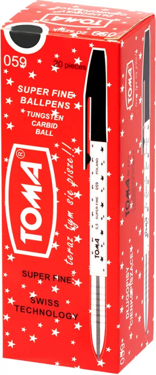 Długopis Superfine 0,5mm czar.  TOMA - tantis.pl