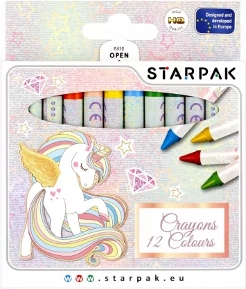 Kredki woskowe 12 kolorów Unicorn - tantis.pl