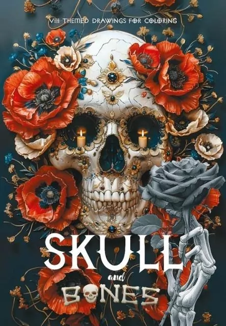 Kolorowanka A4 pionowa 8 obrazków Skull czerwone - tantis.pl
