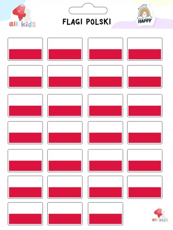 Naklejki dla dzieci Flaga Polski - tantis.pl