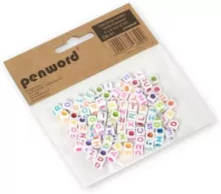 Koraliki literki kolorowe 6x6mm