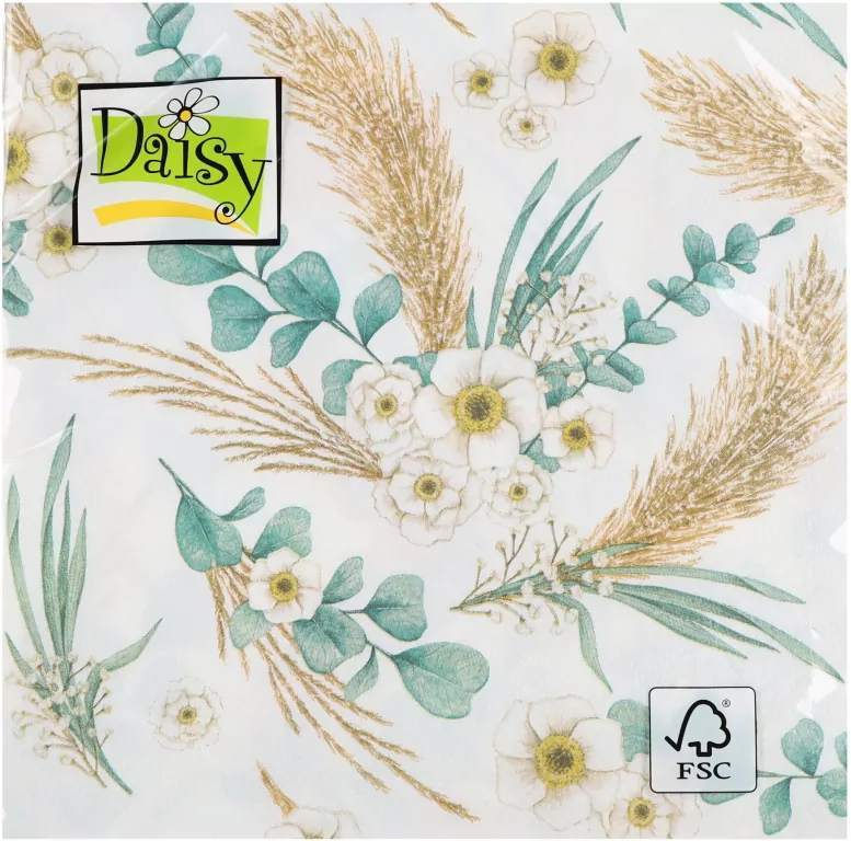 SERWETKA PAP 3W 330X330 KWIATY BIA PM OP20SZT - tantis.pl