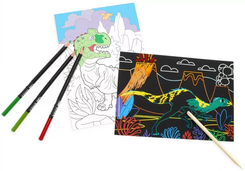 Wydrapywanka i kolorowanka 2w1. Dinozaury - tantis.pl