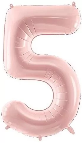 Balon foliowy cyfra 5 72cm jasny różowy - tantis.pl
