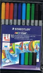 Flamastry dwustronne NC 10 kolorów STAEDTLER - tantis.pl