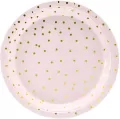 Talerzyki kropki jasny róż 18cm - tantis.pl