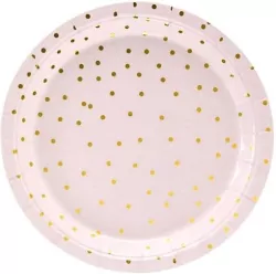 Talerzyki kropki jasny róż 18cm