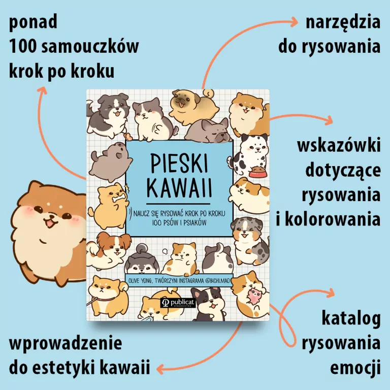 Pieski kawaii. Naucz się rysować krok po kroku - tantis.pl