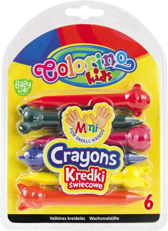 Kredki świecowe. Zwierzątka. Colorino Kids. 6 kolorów - tantis.pl
