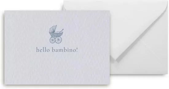 Mini kartka hello bambino blue