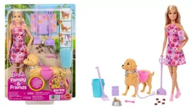 Barbie Spacer z pieskiem czyścioszkiem - tantis.pl