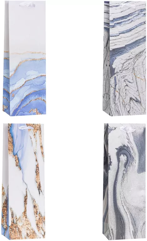 Torebka ozdobna na butelkę 12x36x9cm mix ROZETTE. 1 sztuka - tantis.pl