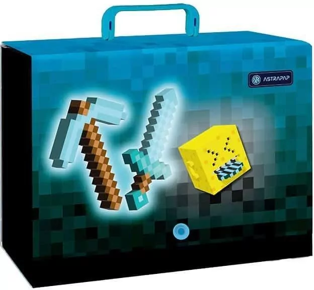 Teczka z rączką XL Blue Pixel 9cm Astrapap - tantis.pl