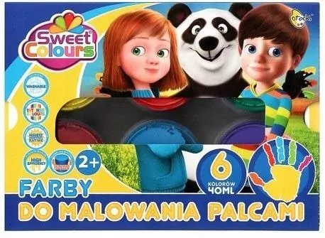 Farby do malowania palcami, 6 kolorów 40ml - tantis.pl