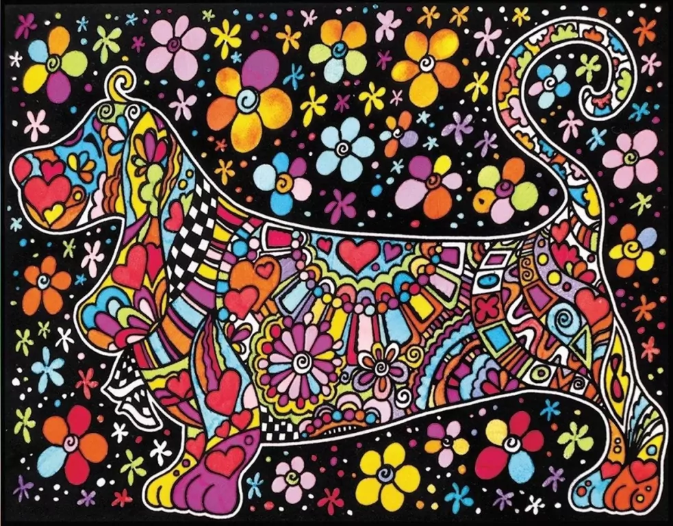 Kolorowanka welurowa Basset 47x35cm - tantis.pl