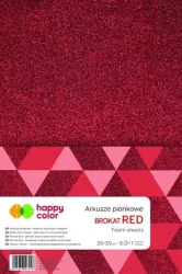Happy Color. Arkusze piankowe brokat A4, czerwony